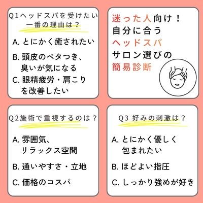 ヘッドスパを選ぶための簡易診断